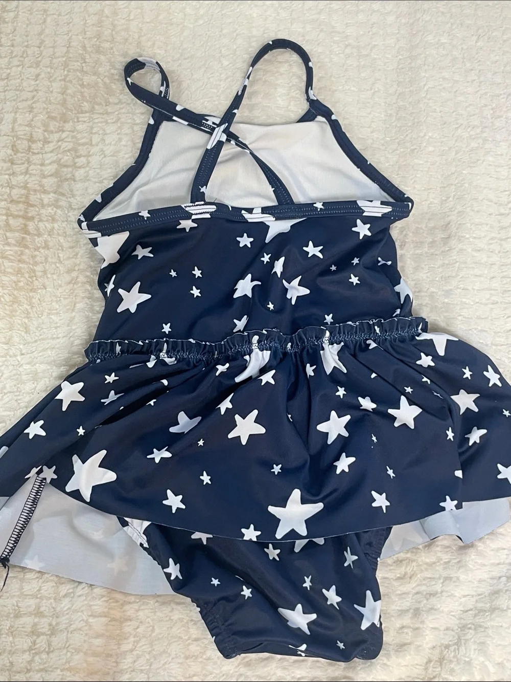 ⭐️4 for $20 Blue Star Print Skirted One-Piece Kids Swimsuit